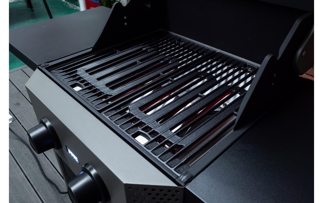 Buschbeck Elektrogrill Grenada – 2 Brenner, Grillfläche 48×42 cm, 2400 W – Schwarz/Grau