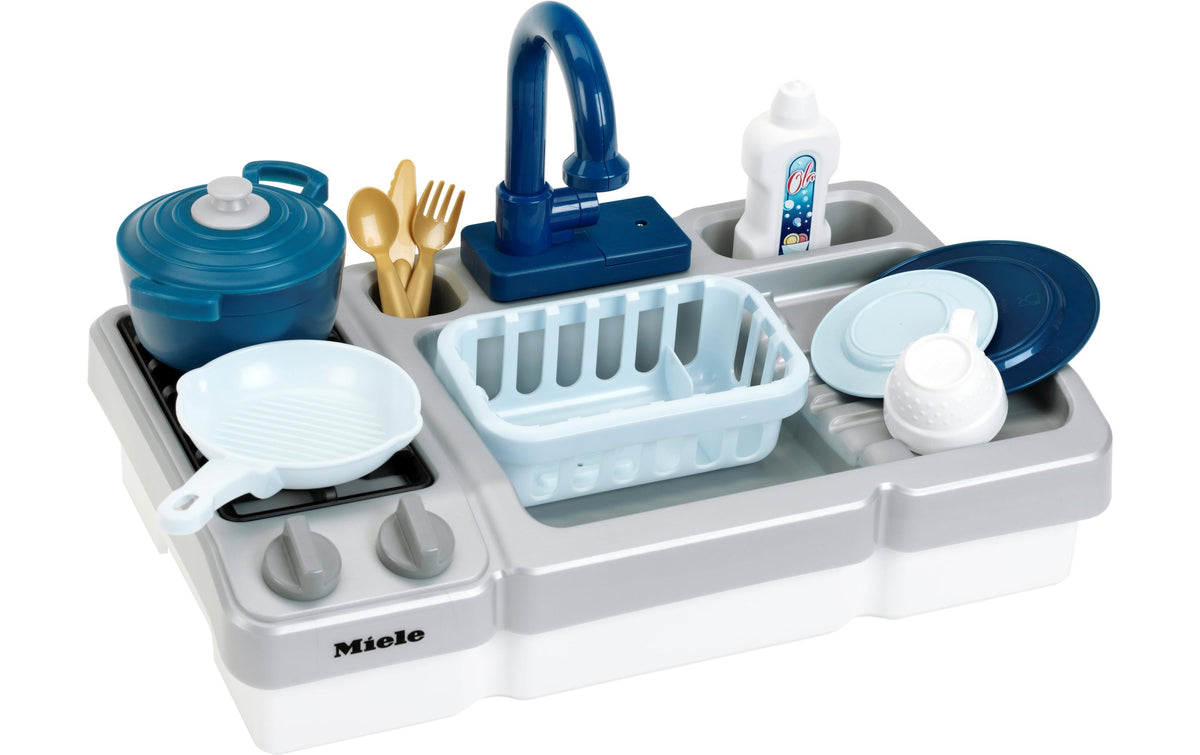 Theo Klein Spüle (Spielzeug) – Miele – 42 × 26 × 26 cm – 1 Stück – ab 3 J. – Kunststoff – blau/grau