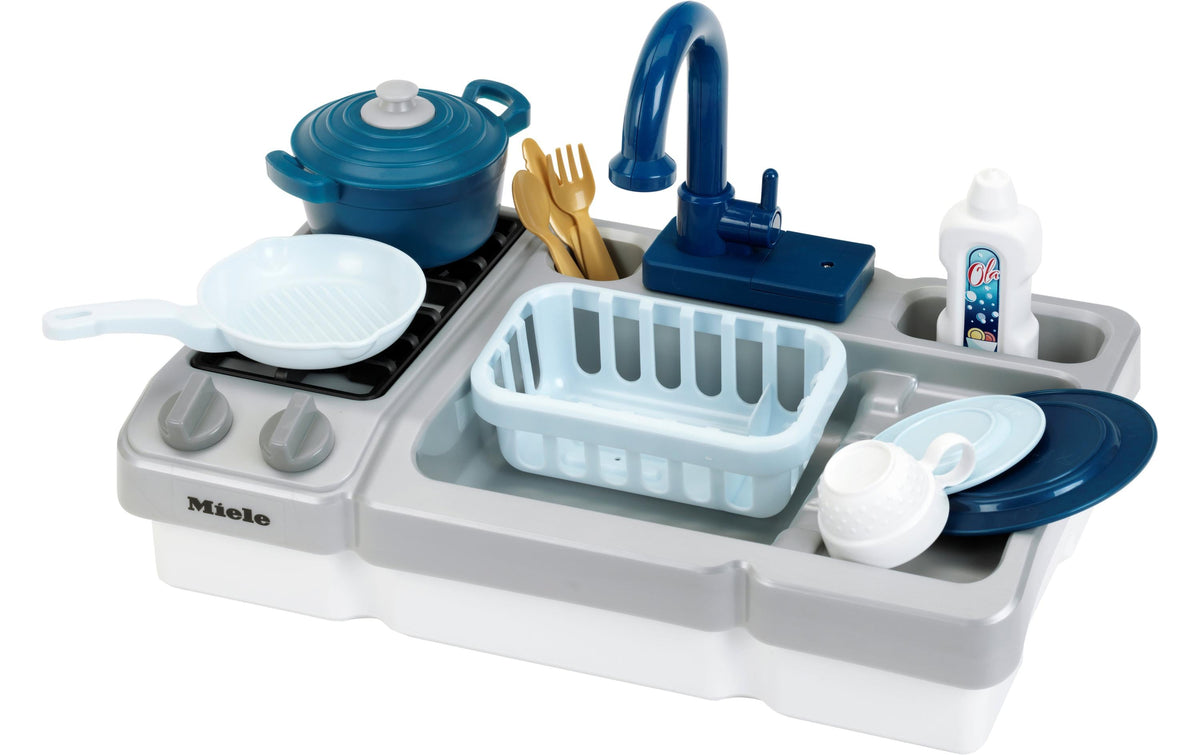 Theo Klein Spüle (Spielzeug) – Miele – 42 × 26 × 26 cm – 1 Stück – ab 3 J. – Kunststoff – blau/grau