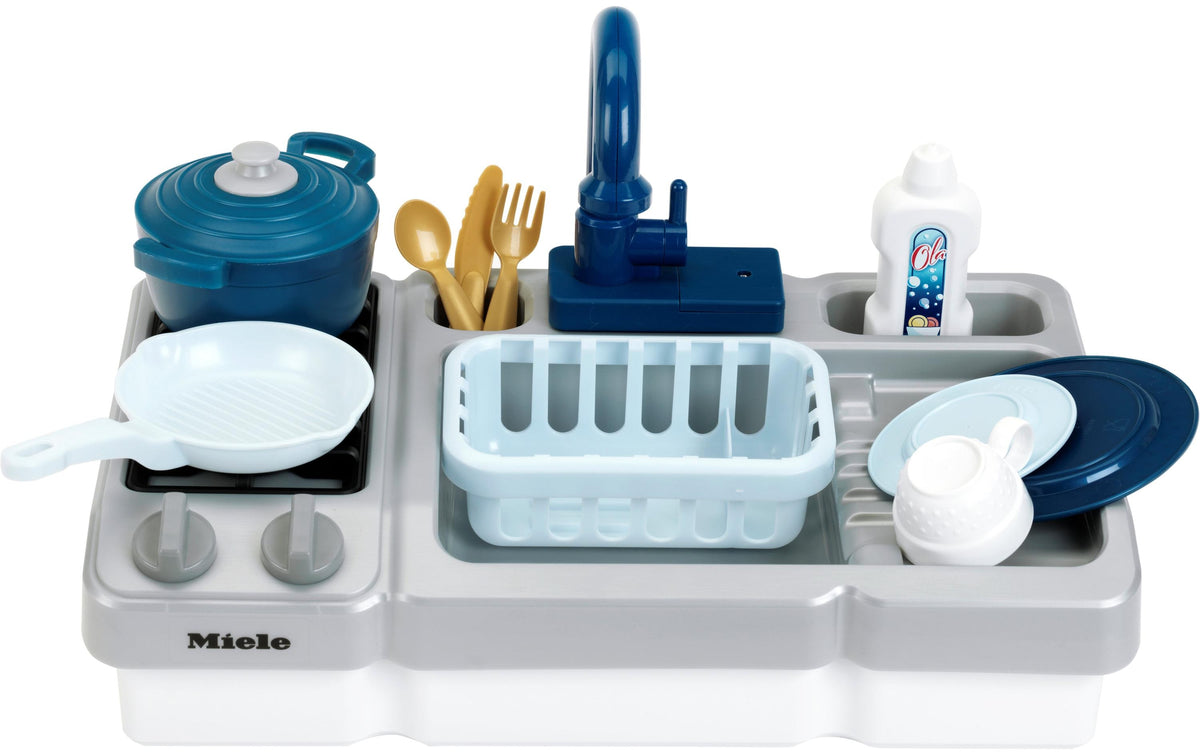 Theo Klein Spüle (Spielzeug) – Miele – 42 × 26 × 26 cm – 1 Stück – ab 3 J. – Kunststoff – blau/grau