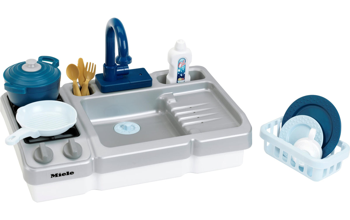 Theo Klein Spüle (Spielzeug) – Miele – 42 × 26 × 26 cm – 1 Stück – ab 3 J. – Kunststoff – blau/grau