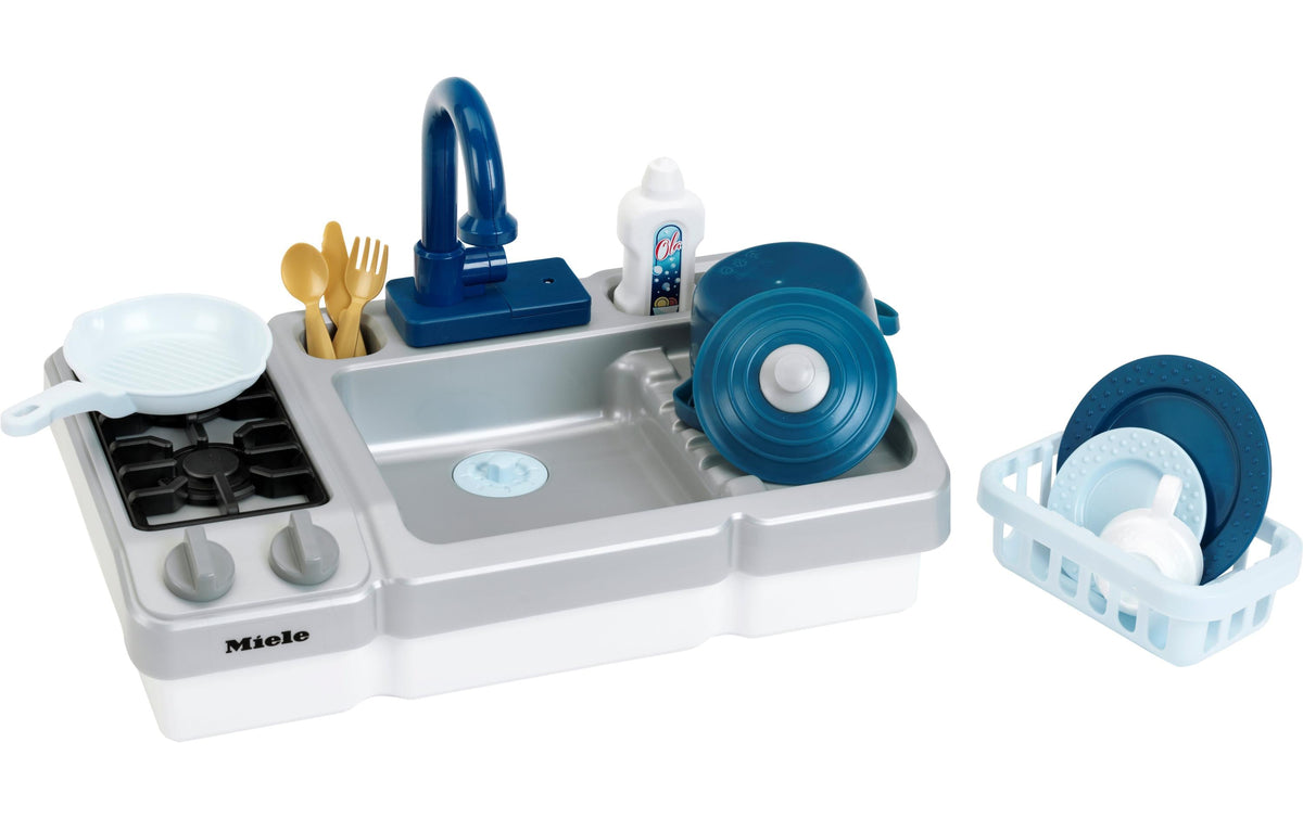 Theo Klein Spüle (Spielzeug) – Miele – 42 × 26 × 26 cm – 1 Stück – ab 3 J. – Kunststoff – blau/grau