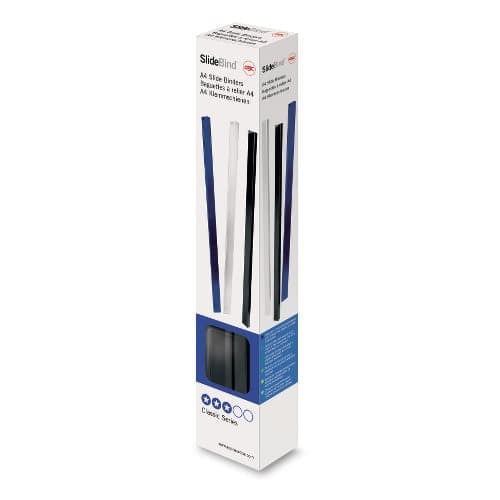 GBC Klemmschiene – A4 – 10 mm – bis 70 Blatt, schwarz – 25 Stk.