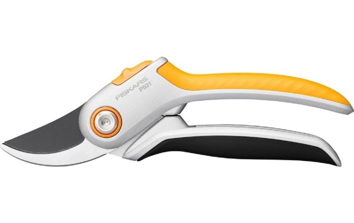 Fiskars P531 – Bypass-Gartenschere 24 mm, Aluminiumgriff, Sicherheitssperre, Schwarz/Orange