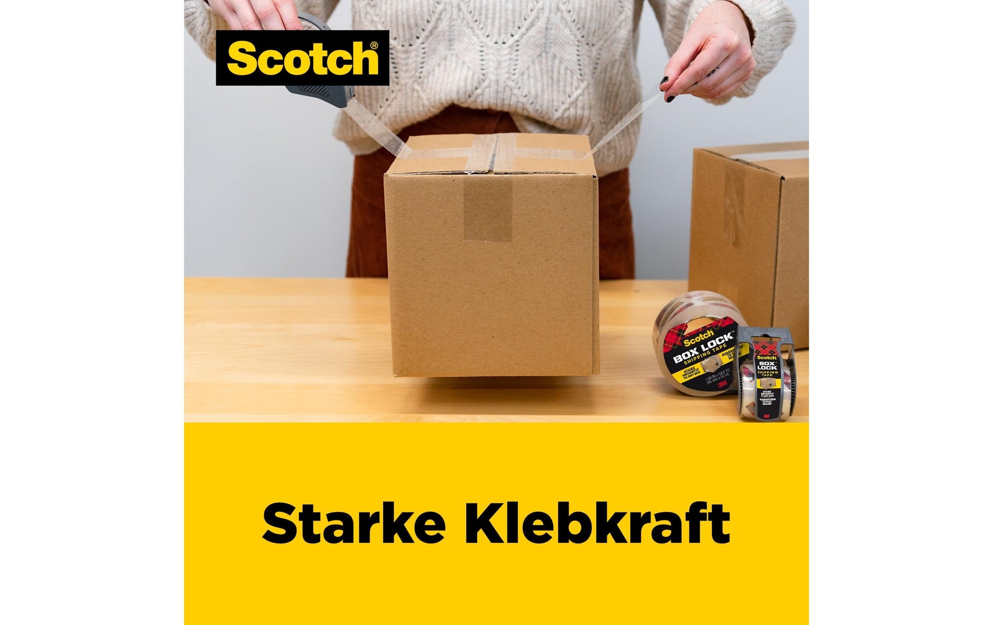 Scotch Verpackungsband Box Lock Extreme Grip – 48 mm × 20,3 m, transparent, stark