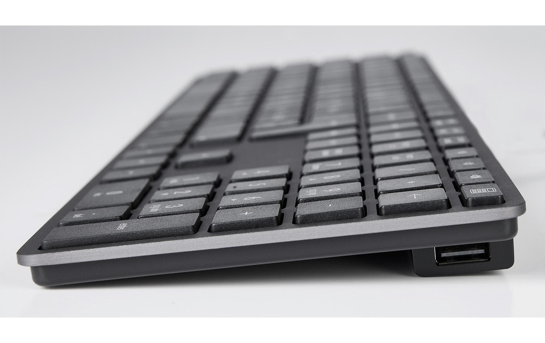 LMP Tastatur, kabelgebunden (USB-A), CH-Layout (DE-CH), Fullsize (mit Ziffernblock), grau – für Windows-PCs