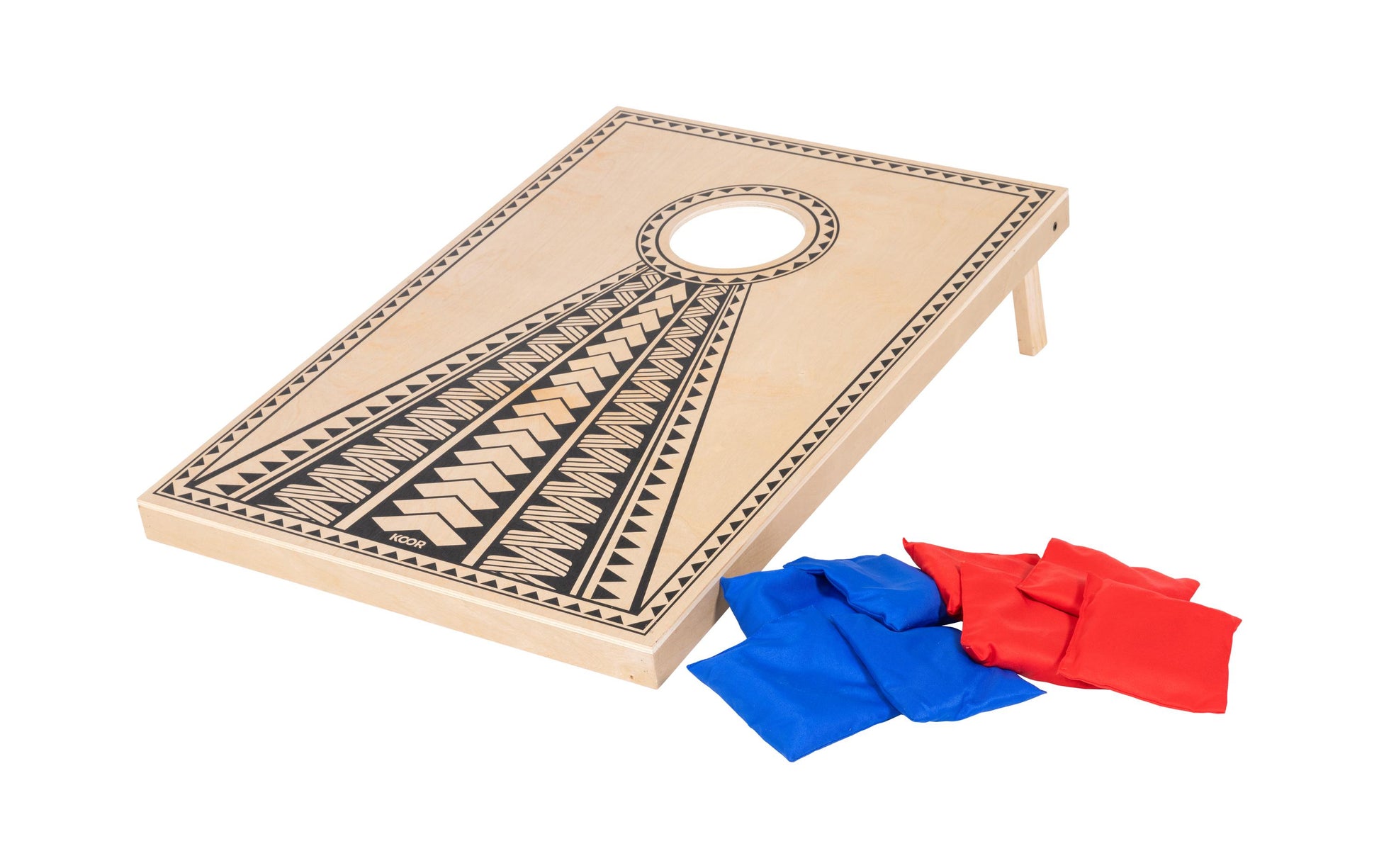 KOOR F01454 Cornhole-Spiel – 90 × 4,9 × 60 cm – 1 Stück – ab 6 Jahren – Pinienholz, Braun, FSC