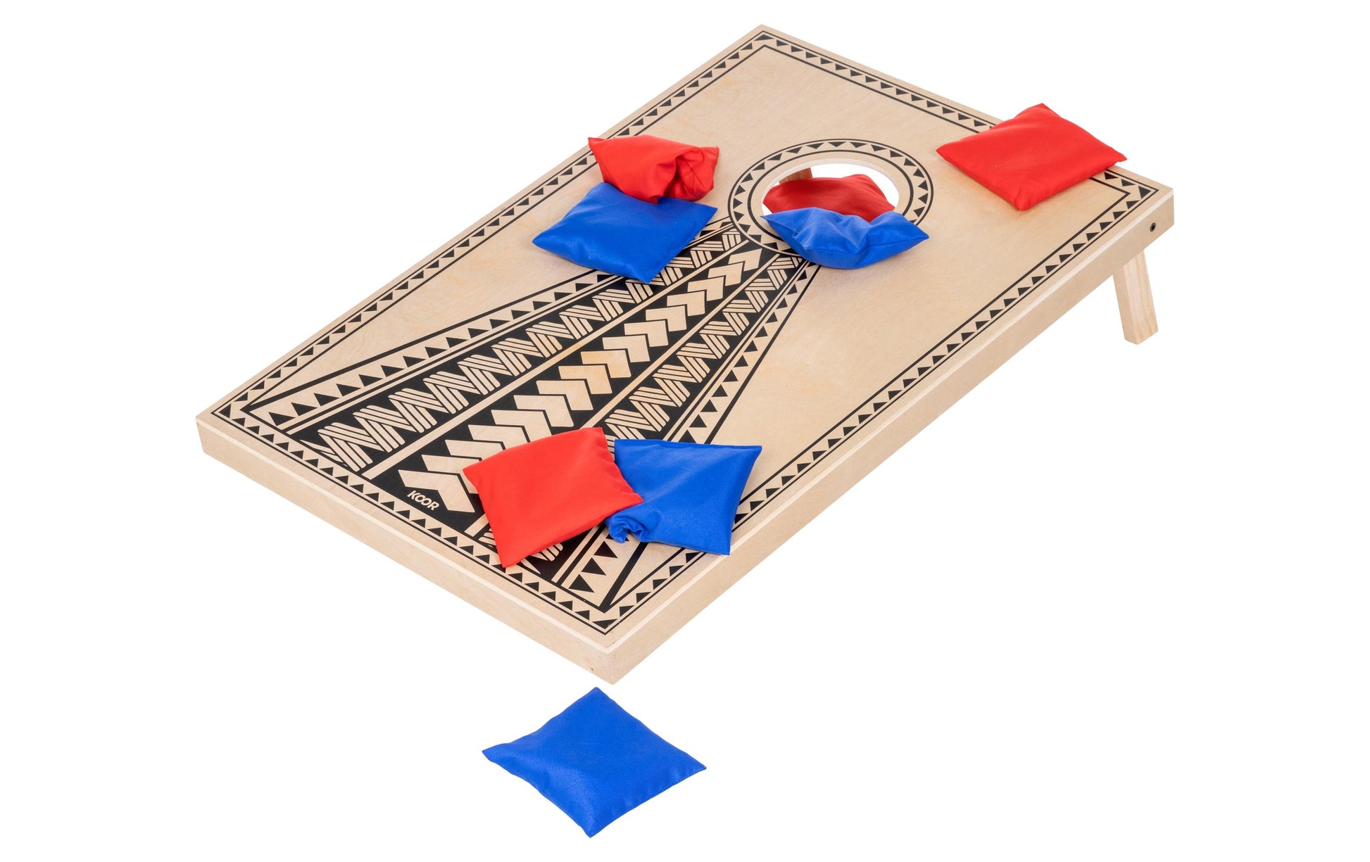 KOOR F01454 Cornhole-Spiel – 90 × 4,9 × 60 cm – 1 Stück – ab 6 Jahren – Pinienholz, Braun, FSC