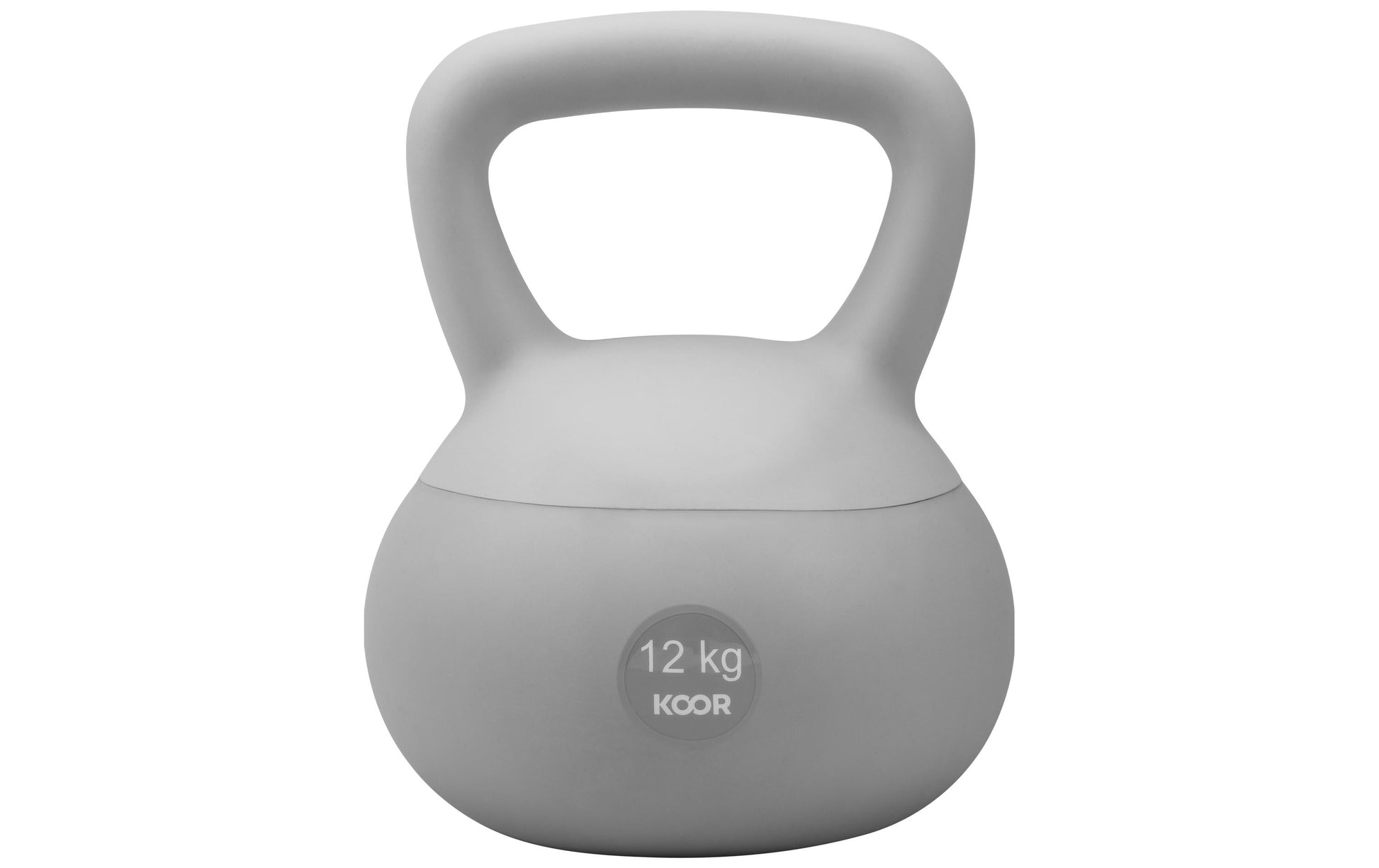 KOOR Kettlebell F00945, 12 kg, Ø 21,5 cm, 31 cm hoch – Sand/PVC