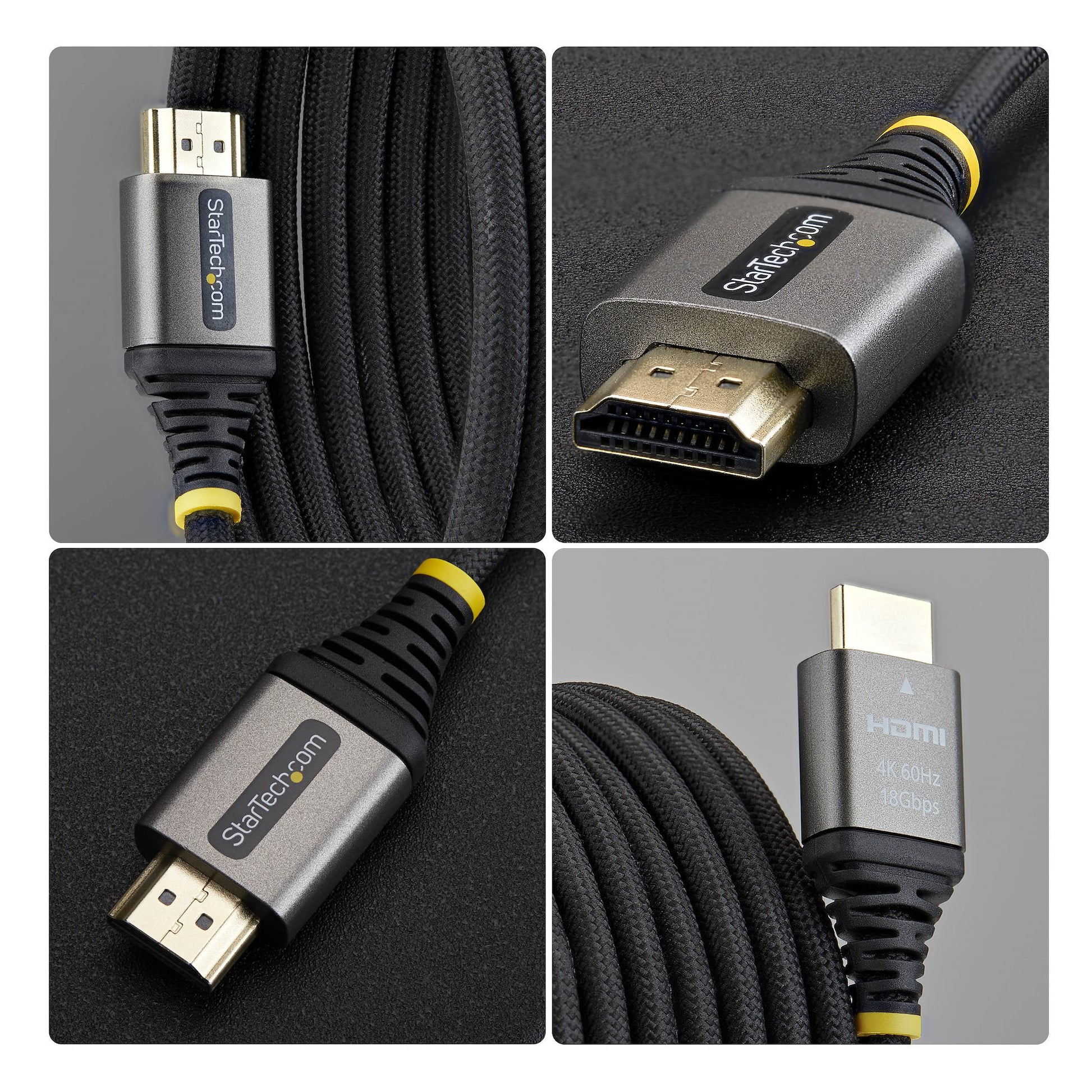 StarTech.com HDMI Kabel HDMI 2.0 4K 60 Hz – 1 m – HDR, ARC – Schwarz/Silber