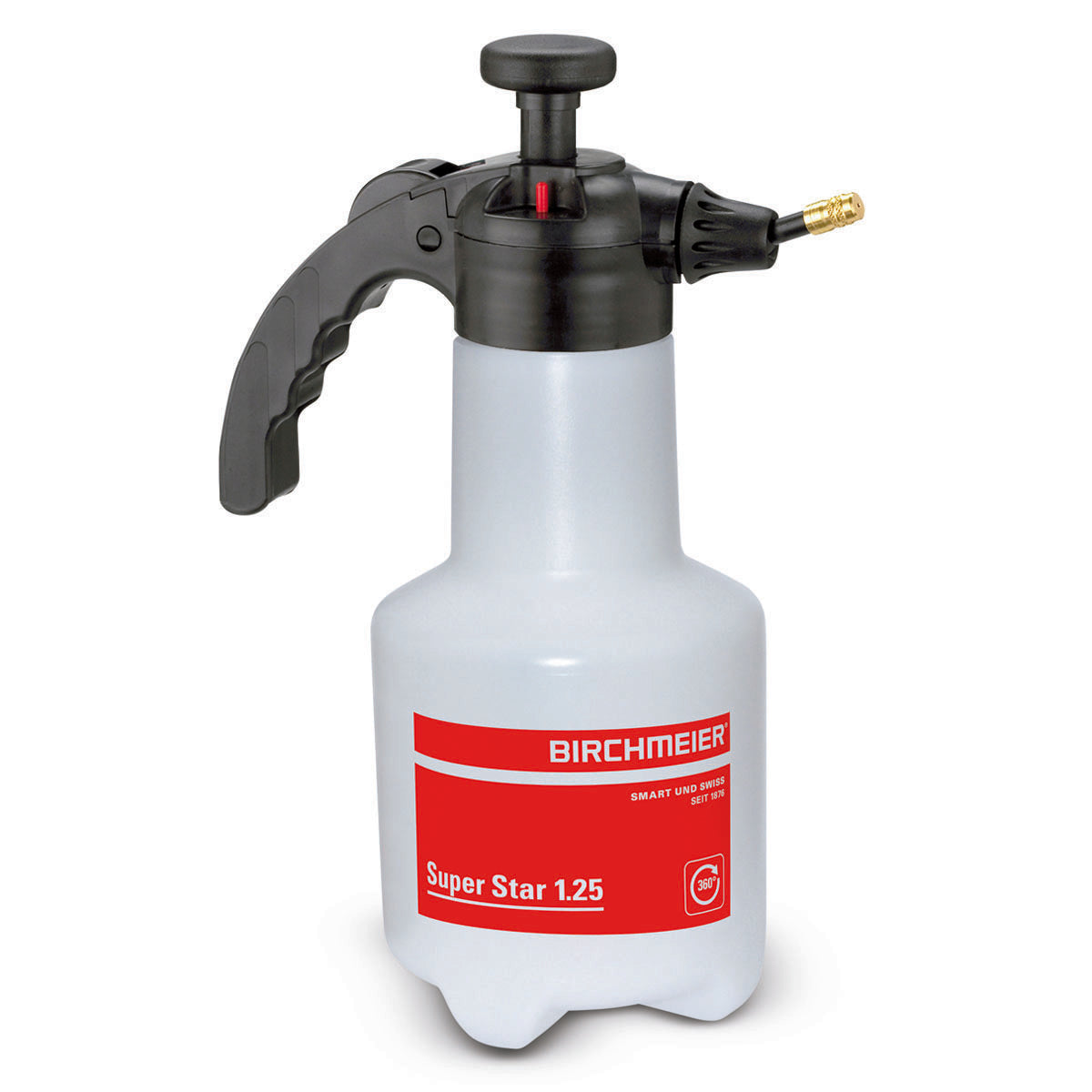 Birchmeier Drucksprüher Super Star – 1,25 l – Kunststoff, Messing, Transparent