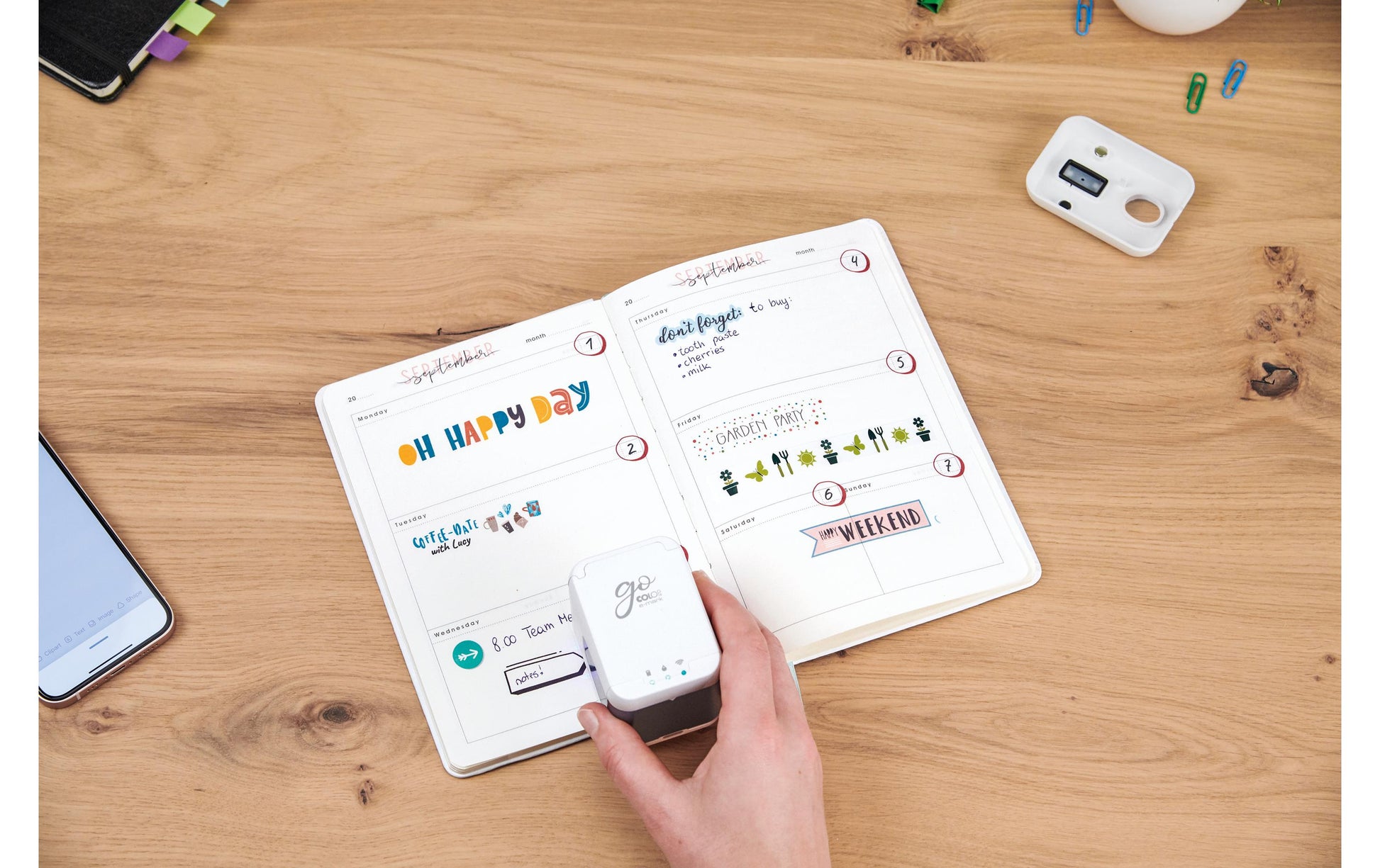 Colop e-mark GO – Mobiler Handdrucker, Tintenstrahl, Akkubetrieb, WLAN, für Etiketten