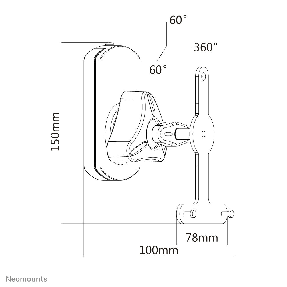 Neomounts NM-WS130BLACK – Wandhalterung für Sonos Play:1/Play:3 – neig-/schwenkbar – 10 kg – schwarz