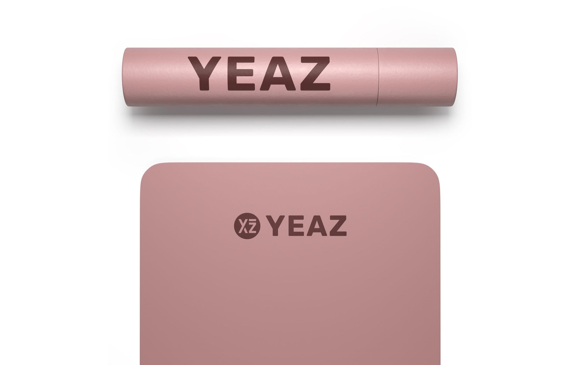 YEAZ Yogamatte Aura – rutschfest, mit Trageriemen – 68 × 188 cm, 0,5 cm – Rosa – PU/Kautschuk