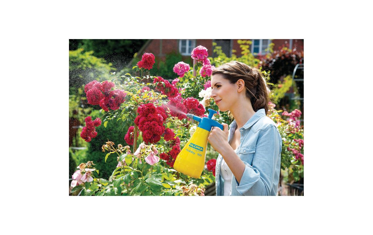 GLORIA Drucksprüher Hobby 100 – 1 l – Gelb/Hellblau – Kunststoff