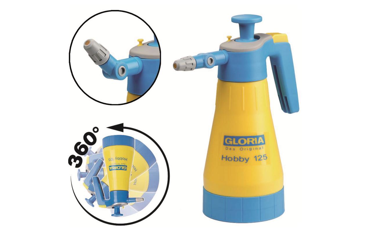 GLORIA Drucksprüher Hobby 125 – 1,25 l, Kunststoff, Gelb