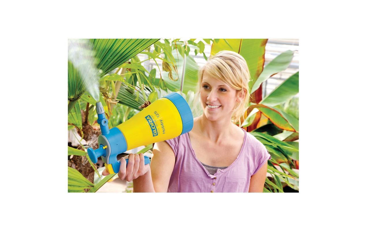 GLORIA Drucksprüher Hobby 125 – 1,25 l, Kunststoff, Gelb