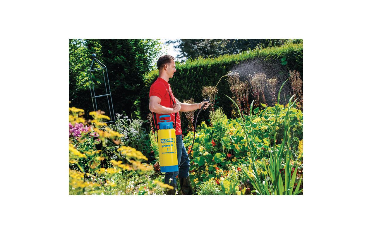 GLORIA Prima 8 PLUS Drucksprühgerät Garten – 8 l, 3 bar, Messinglanze