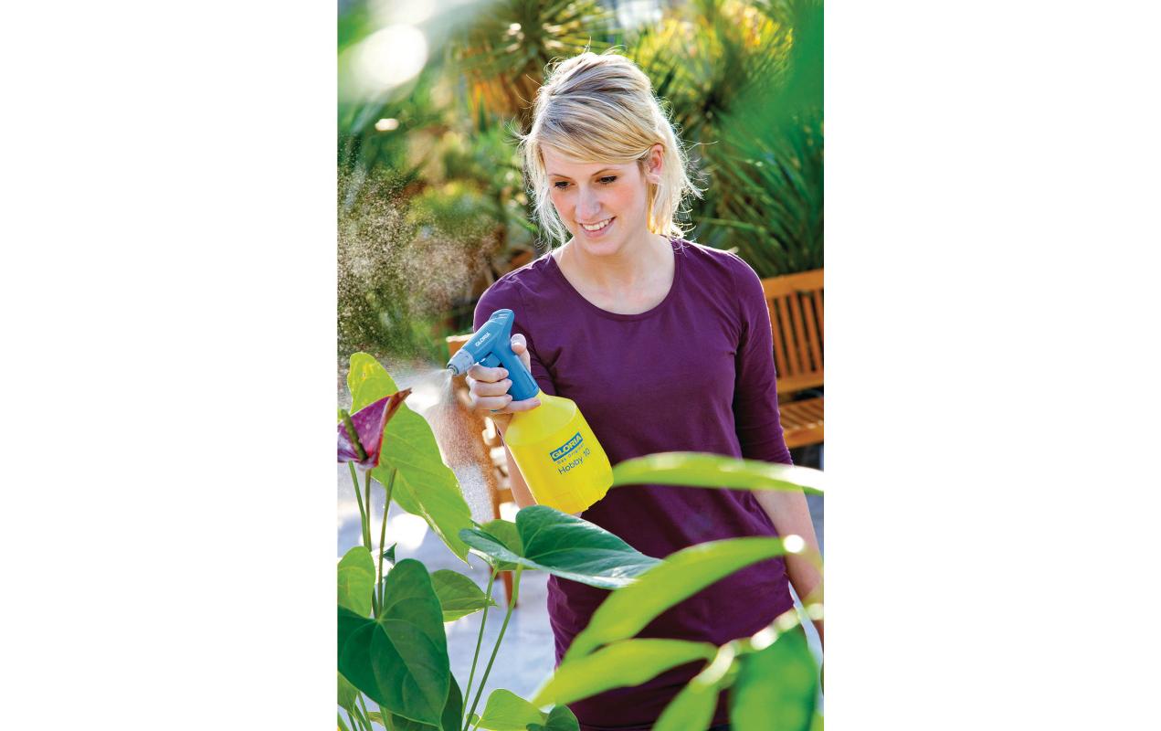 GLORIA Sprühflasche Hobby 10 – 1 l, Kunststoff, Gelb/Blau