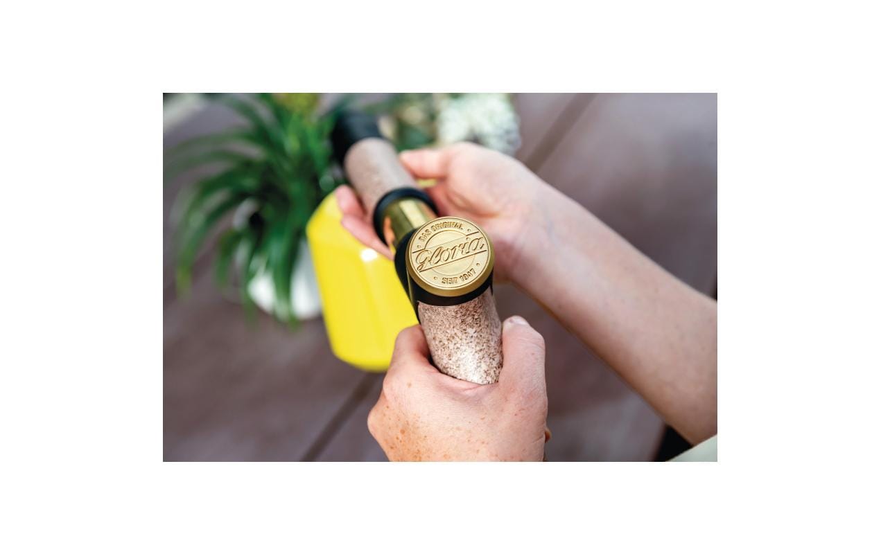 GLORIA Akku-Hydronette – Sprüher, 1 l, 3 bar, verstellbare Düse, Kunststoff, Gelb/Braun