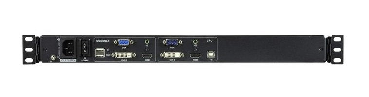 ATEN CL6700MW – 17,3" Rack-LCD-Konsole – 1920 × 1080/60 Hz, 5-Port DVI/HDMI/VGA KVM, FR-Layout, Audio – 1U