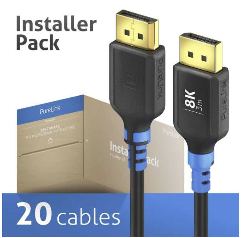 PureLink DisplayPort Kabel DP 1.4 8K 60 Hz – 3 m – Blau/Schwarz – für DisplayPort 1.2/1.4