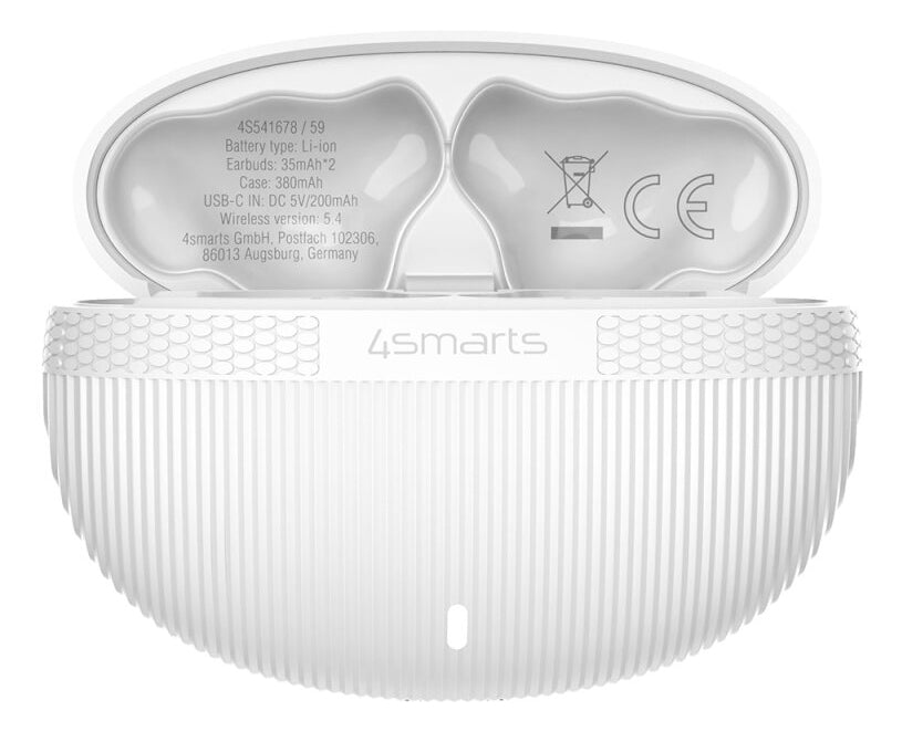 4smarts SkyBuds Screen ANC – True Wireless In-Ear Kopfhörer – Bluetooth – Weiss – bis 20 h