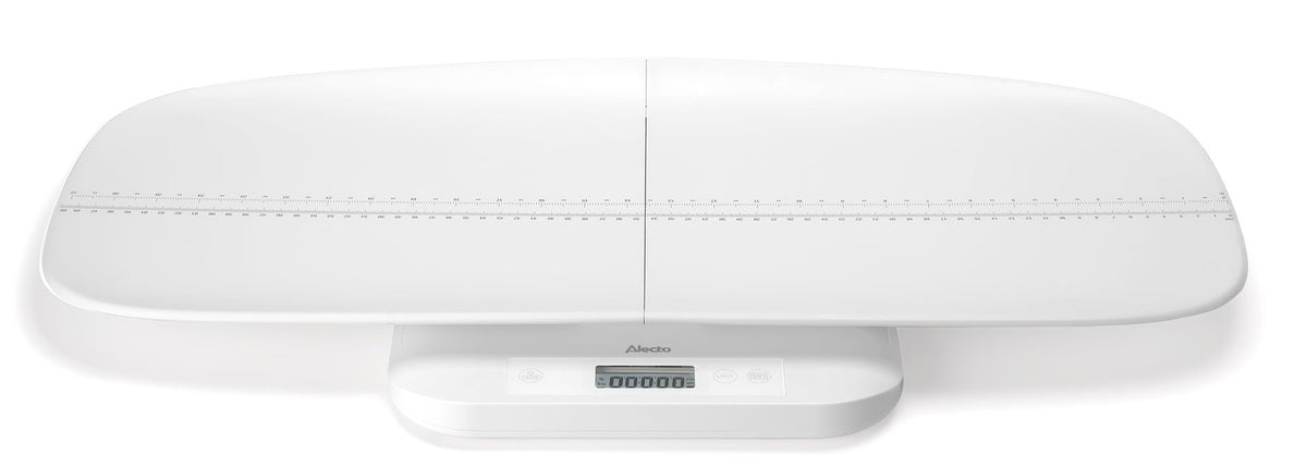 Alecto Paketwaage BC70 – Tragkraft 150 kg, Teilung 5 g, Wiegefläche 70 × 30 cm, Batterie, Kunststoff, Weiss