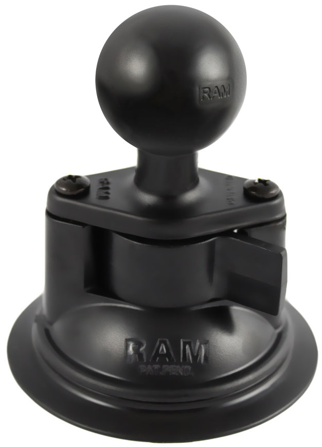 RAM Mounts RAM-224U – Montagezubehör (Saugfuss), Aluminium, Schwarz, 1/2" Kugelaufnahme, 83,8 mm × 83,8 mm