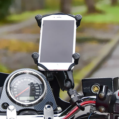 RAM Mounts Universal X-Grip – Fahrrad-/Motorrad-Halterung – Lenker – für Android/iOS – Schwarz