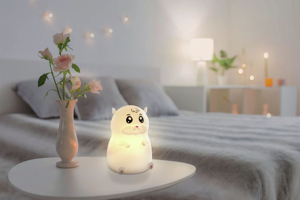 Ansmann Nachtlicht Hamster – 10 lm, mehrfarbig, Akku 4 h, IP20 – Weiss