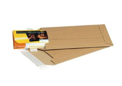 Elco Pac-it SAFE 3 Karton-Versandtasche – 228 × 308 mm, variable Höhe, selbstklebend, mit Aufreissband, braun