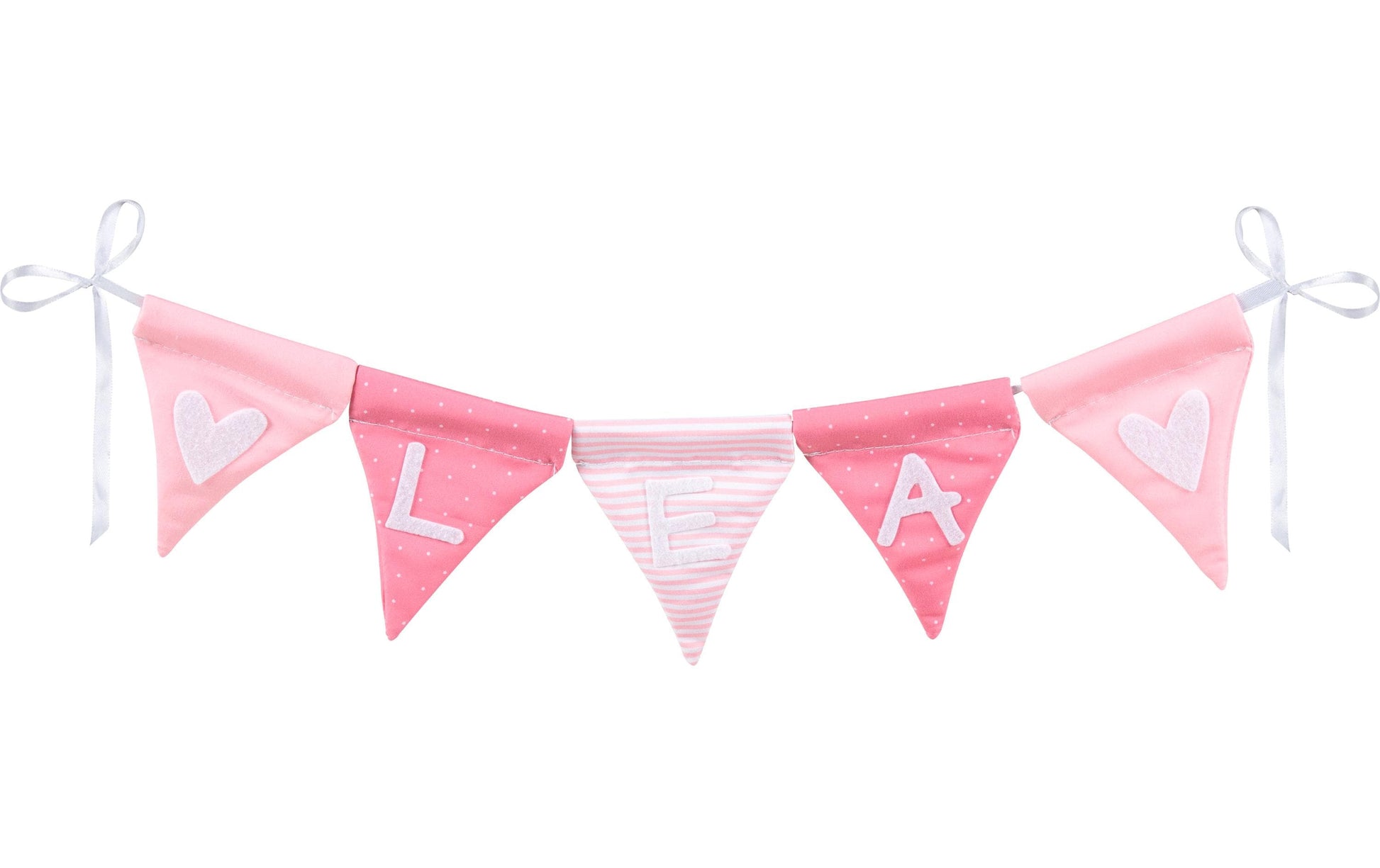 Goki Buchstaben-Wimpelkette – Rosa – 7,5 × 10 cm – Textil – Länge 150 cm