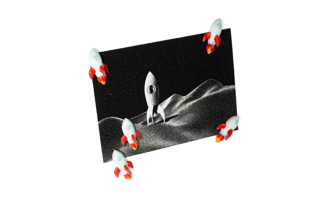 Trendform Tafelmagnete ROCKET – 20 × 35 × 13 mm – 5 Stück, Kunstharz, mehrfarbig
