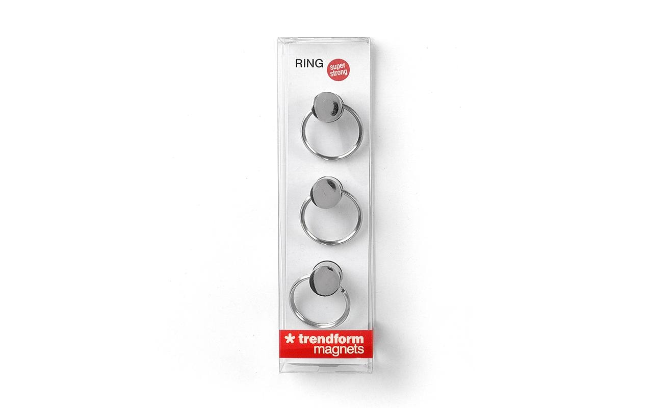 Trendform Magnetischer Schlüsselhalter RING MM2026 – superstarker Magnet, Silber, Ø 25 mm, 3er-Set