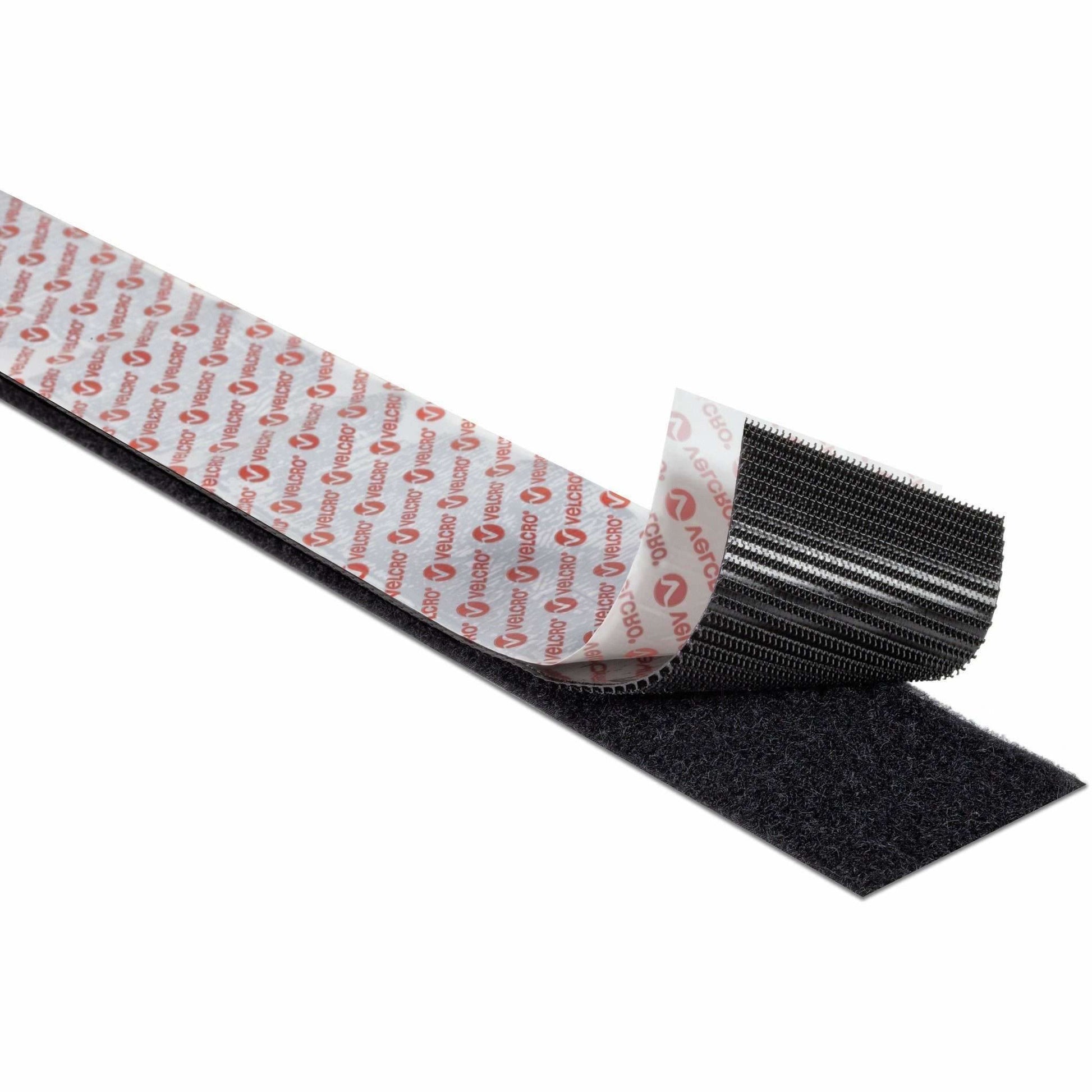 Velcro Klettband extra stark – 50 mm × 5 m, schwarz, selbstklebend, Innen & Aussen, 1 Stk.