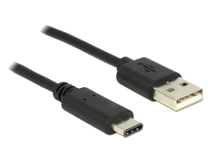 DeLOCK USB-A auf USB-C Kabel – USB 2.0 (480 Mbit/s) – 1 m – Schwarz