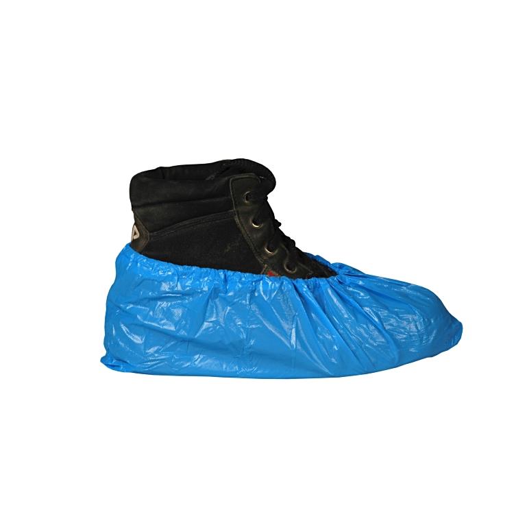 Weitawear Überschuhe PE – XL, Beutel à 100 (10 Beutel, 1'000 Stück) – Blau, 40 μm, Gummizug, rutschsicher