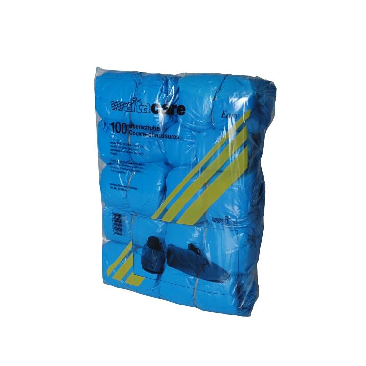 Weitawear Überschuhe PE – XL, Beutel à 100 (10 Beutel, 1'000 Stück) – Blau, 40 μm, Gummizug, rutschsicher