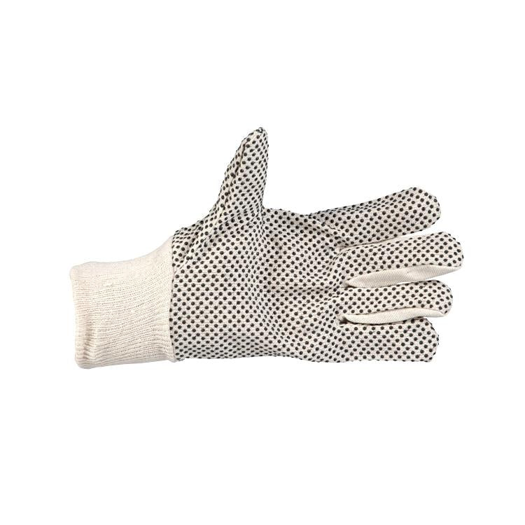 Weitaglove Arbeitshandschuhe Angie Top – XL (10), 25 Paar – Baumwolle, PVC, Rohweiss/Schwarz, PVC-Noppen