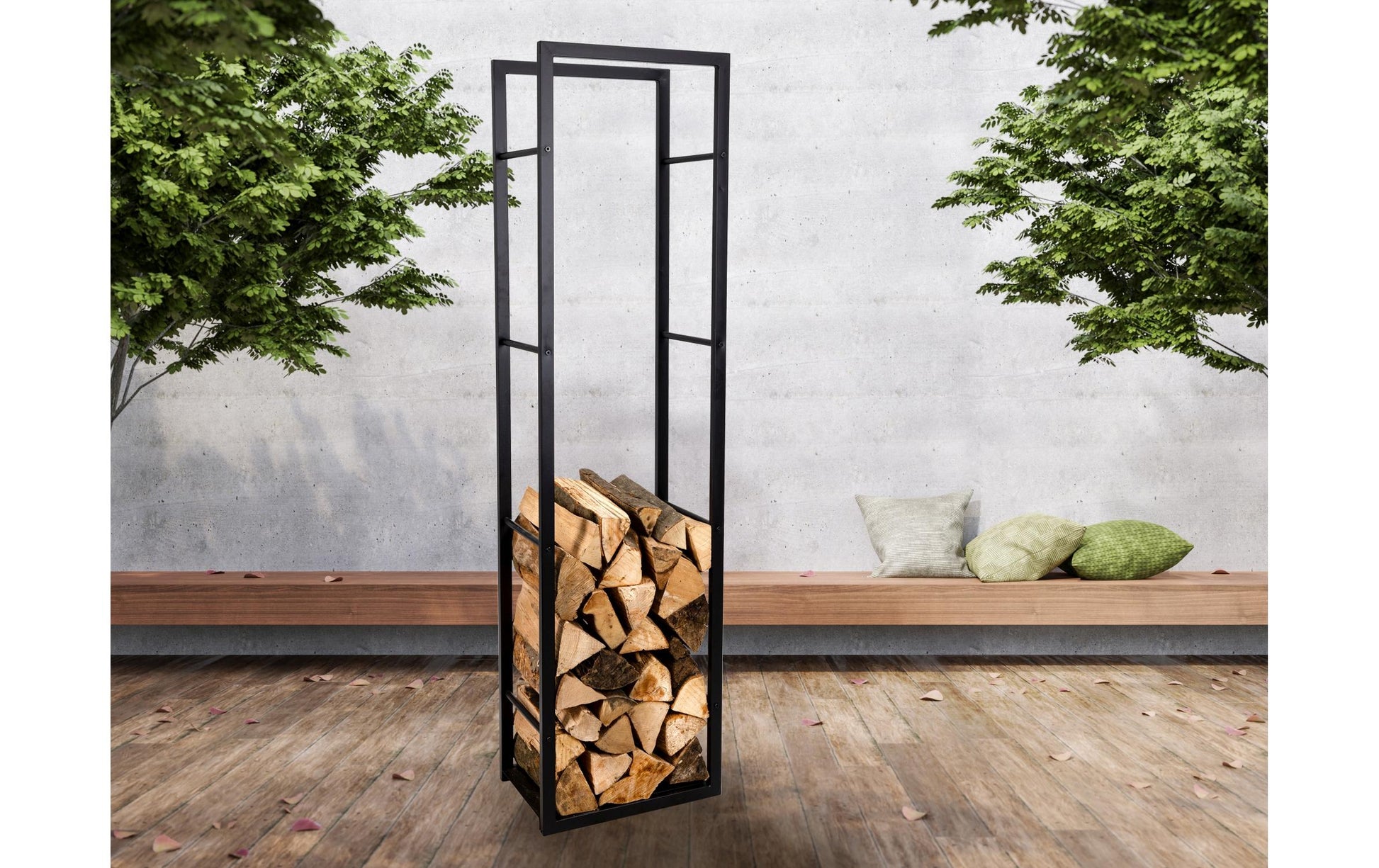 Nouvel Billie Kaminholzregal – Stahl – für Aussen – 300 × 1700 × 445 mm