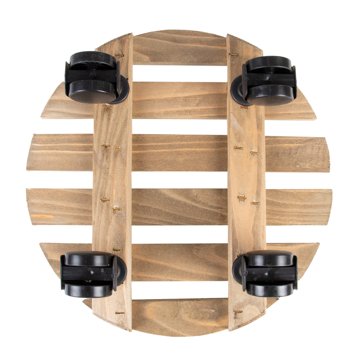 Esschert Design Rolluntersetzer Rund L – Kiefernholz/Polyamid/Polypropylen – Braun – Ø 287 × H 80 mm