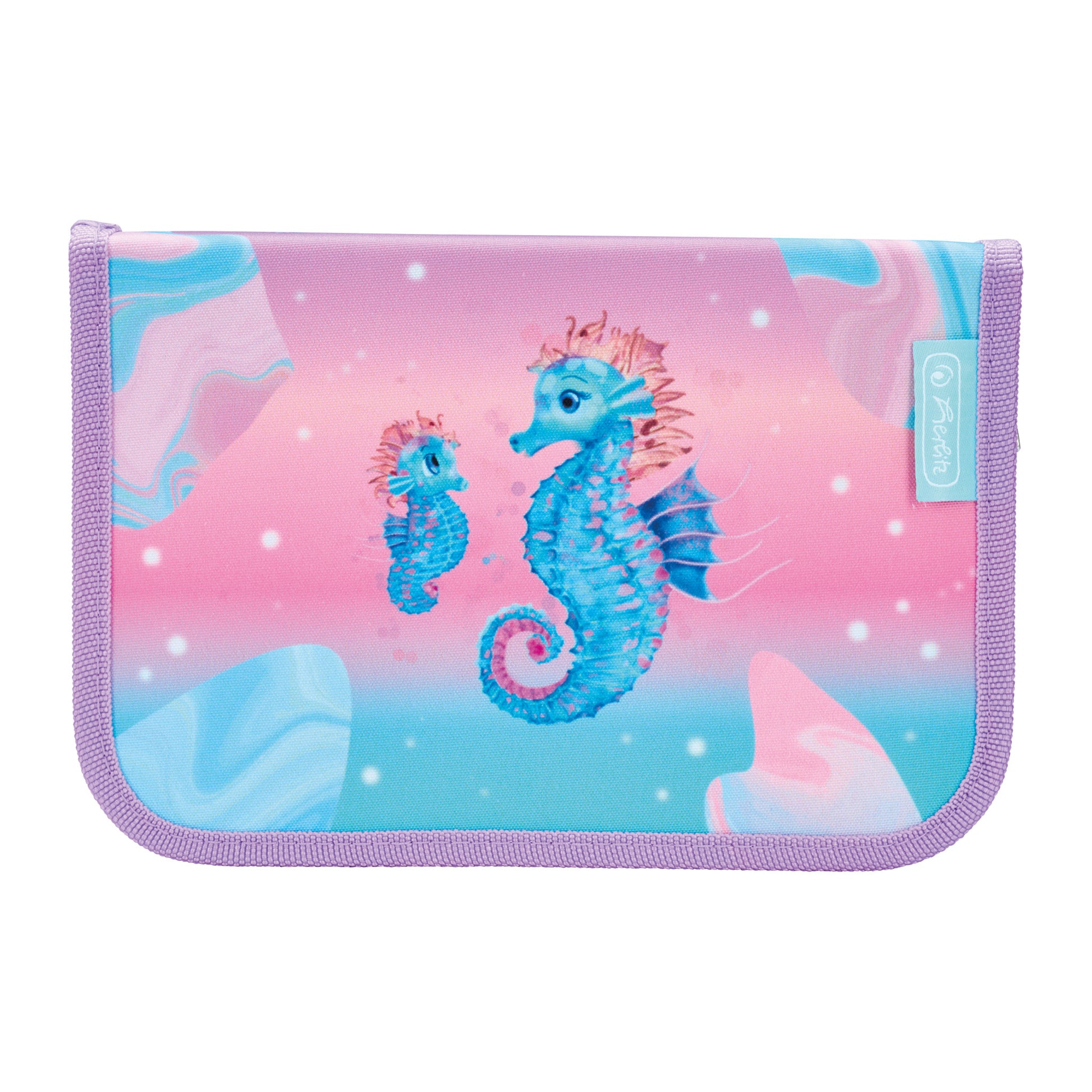Herlitz Schüleretui, gefüllt (31-teilig), Ocean Lights, blau, Polyester, 20,5 × 14 × 3,8 cm