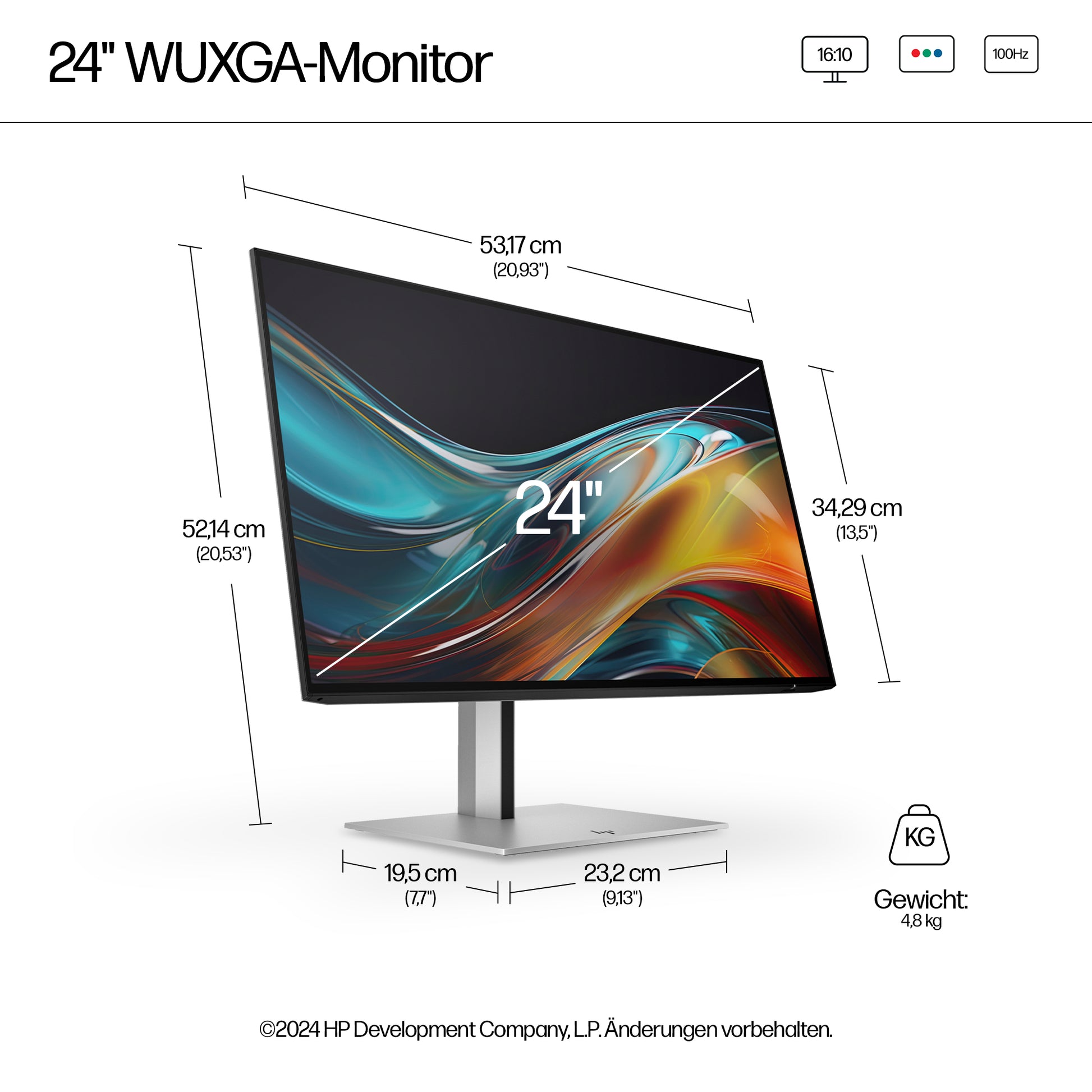 HP Serie 7 Pro (724Pn) – Monitor, 24", 1920 × 1200 (WUXGA)