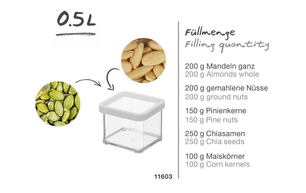 Rotho Vorratsdose Loft – stapelbar, auslaufsicher, spülmaschinenfest – Kunststoff – transparent – 5 Stück