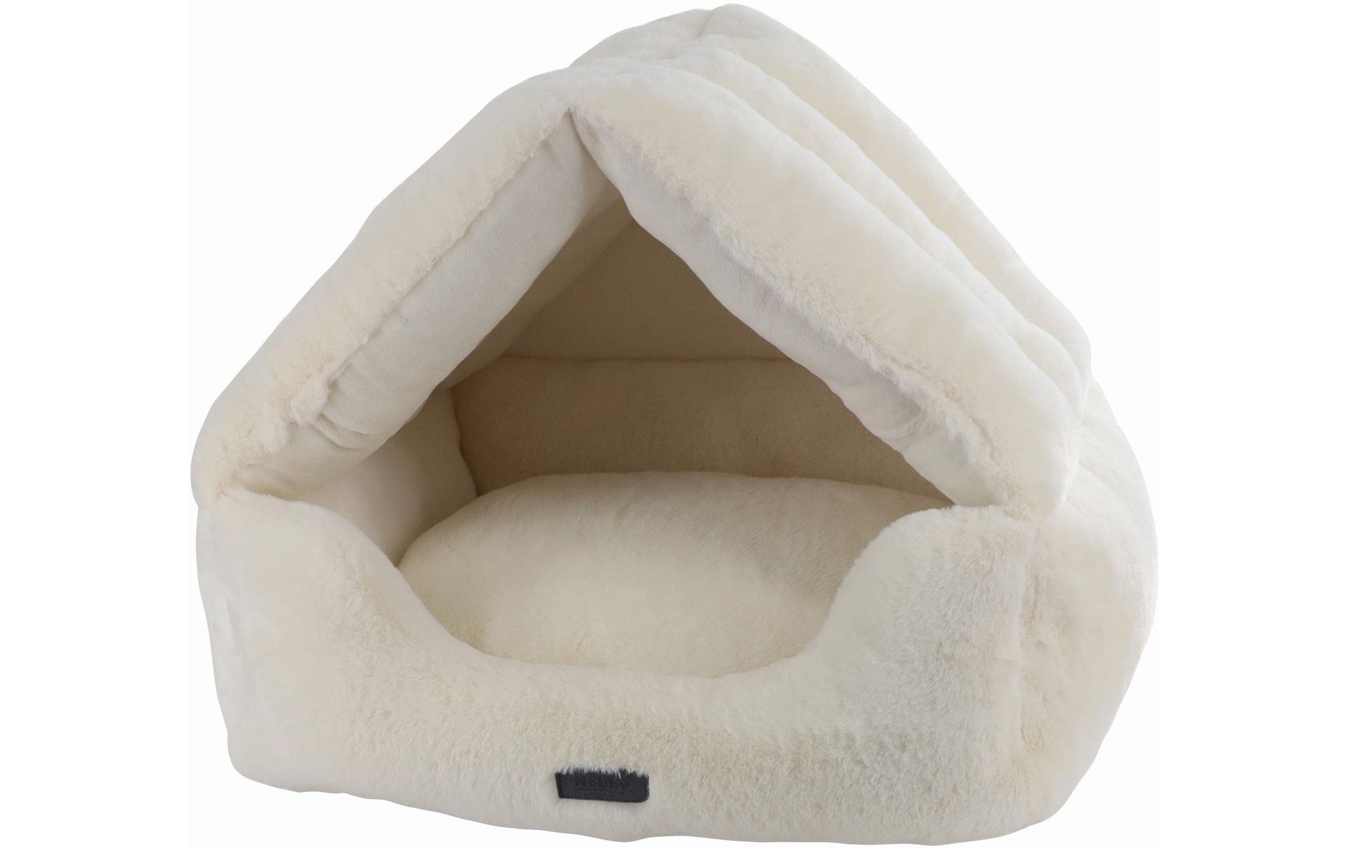 Nobby SORA Bett – 45 × 52 × 40 cm, Plüsch/Mikrofaser, Abnehmbarer Bezug, Beige