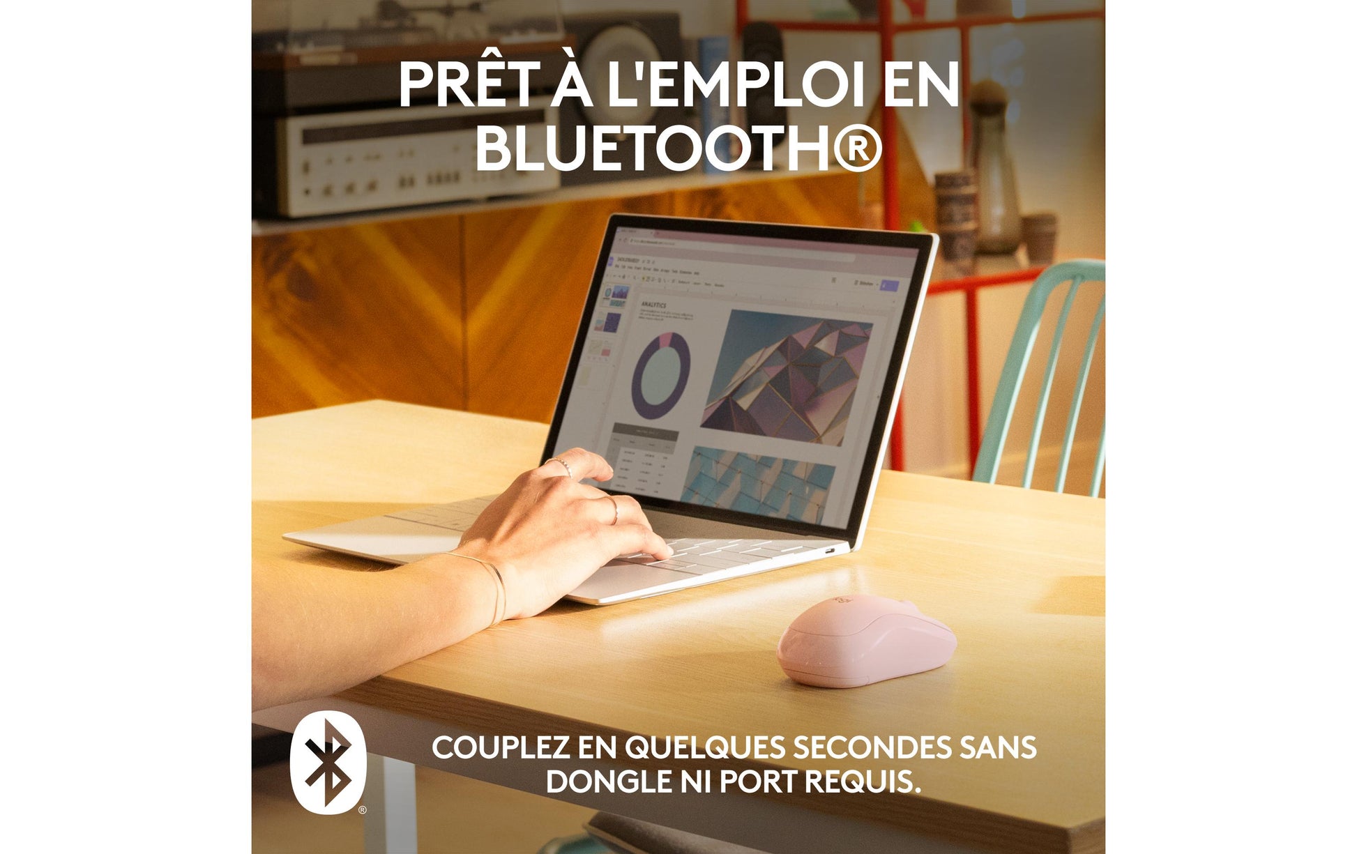 Logitech M240 Silent Maus – kabellos, Bluetooth, Silent-Tasten, Rosa