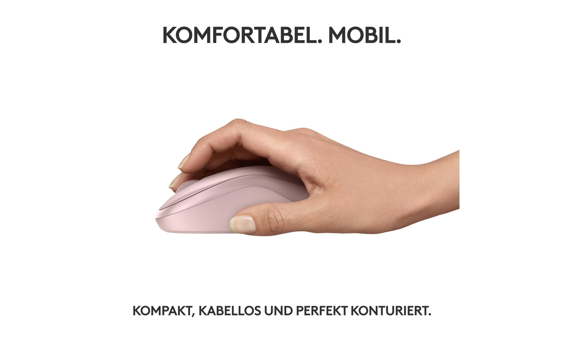 Logitech M240 Silent Maus – kabellos, Bluetooth, Silent-Tasten, Rosa