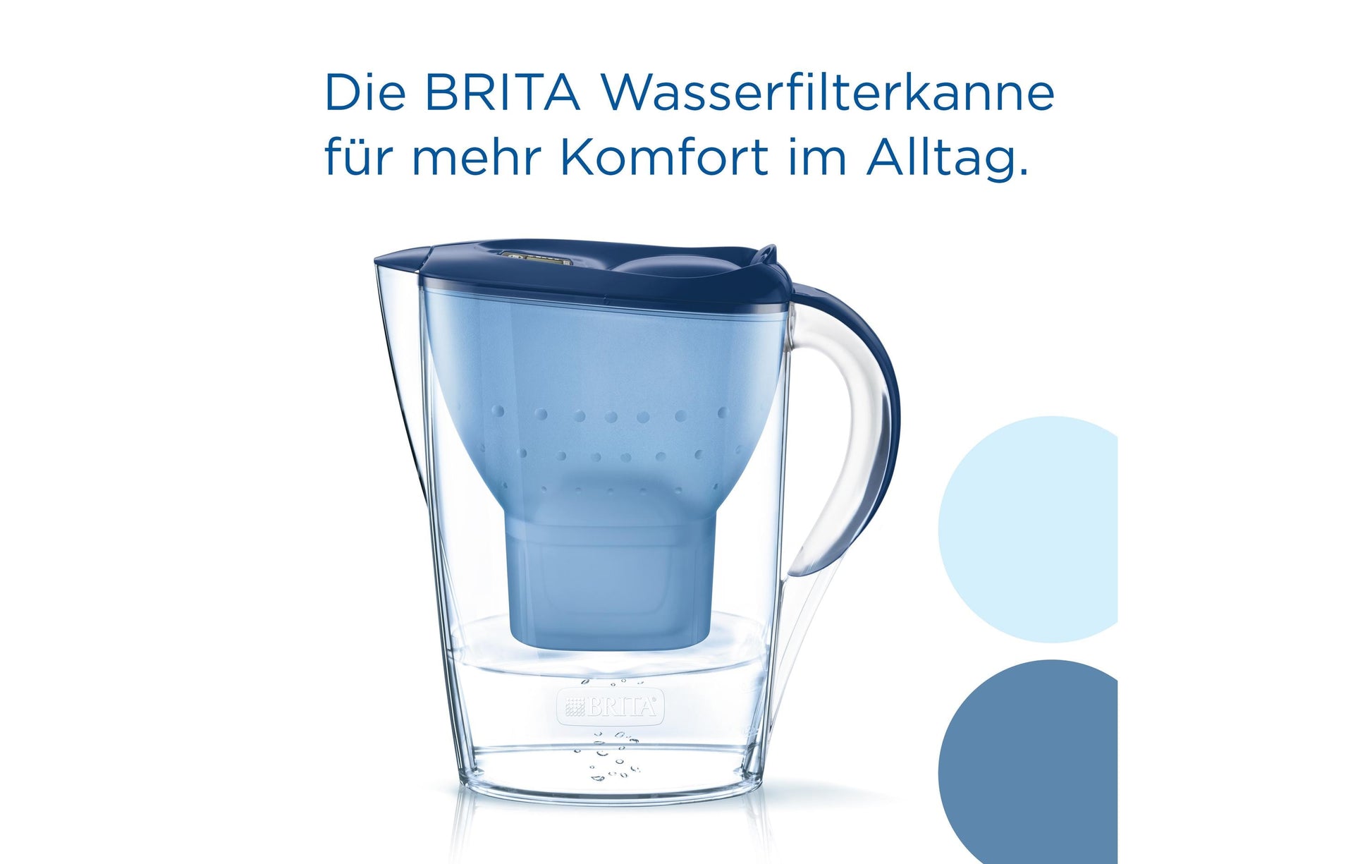 BRITA Marella – Wasserfilter-Kanne 1,4 l, Filterwechselanzeige, Kunststoff, Weiss