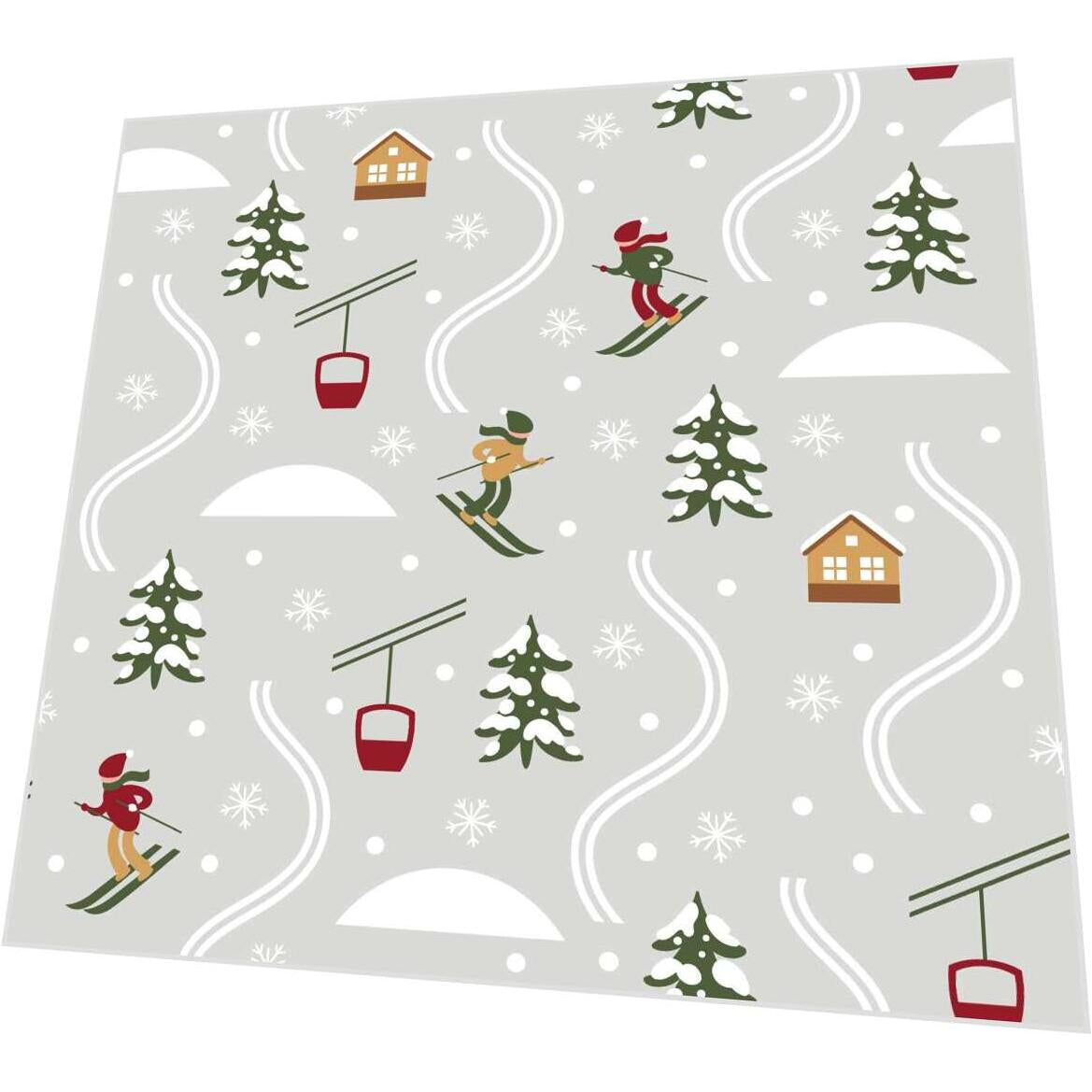 Paper + Design Servietten Skipiste, mehrfarbig – 33 × 33 cm, 3-lagig – 20 Stück